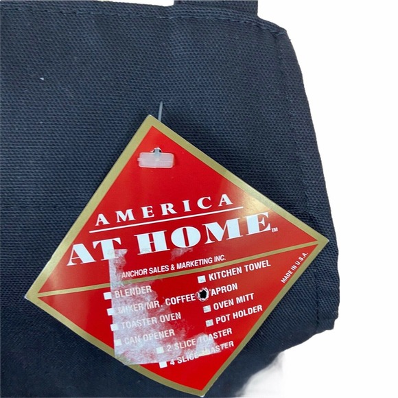 Rooster Kitchen Apron America At Home Unisex Black Lightweight Tie Size OS - Picture 3 of 11